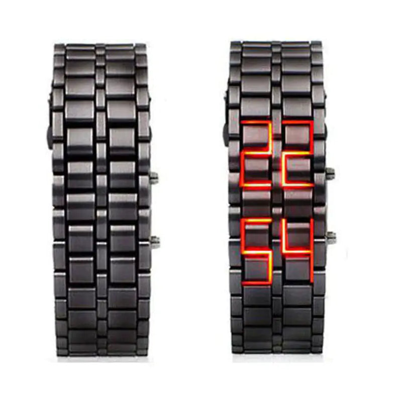 Digital Lava Wrist Watch – Bold Samurai-Inspired LED Timepiece!