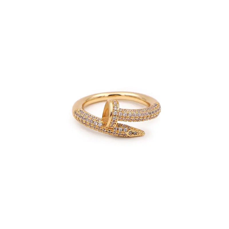 Classic Korean Style Copper Zircon Ring - GDNA