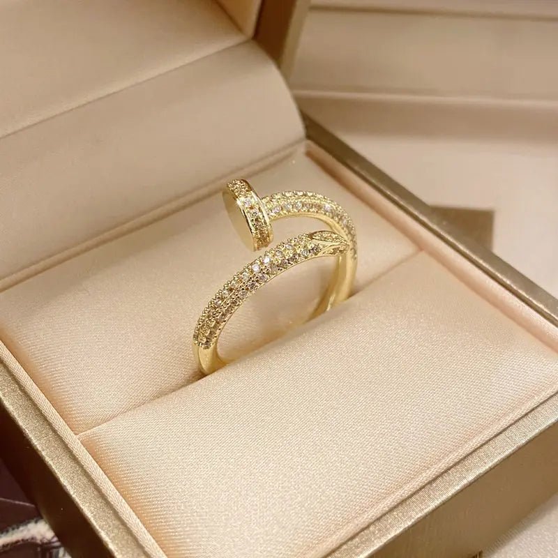 Classic Korean Style Copper Zircon Ring - GDNA