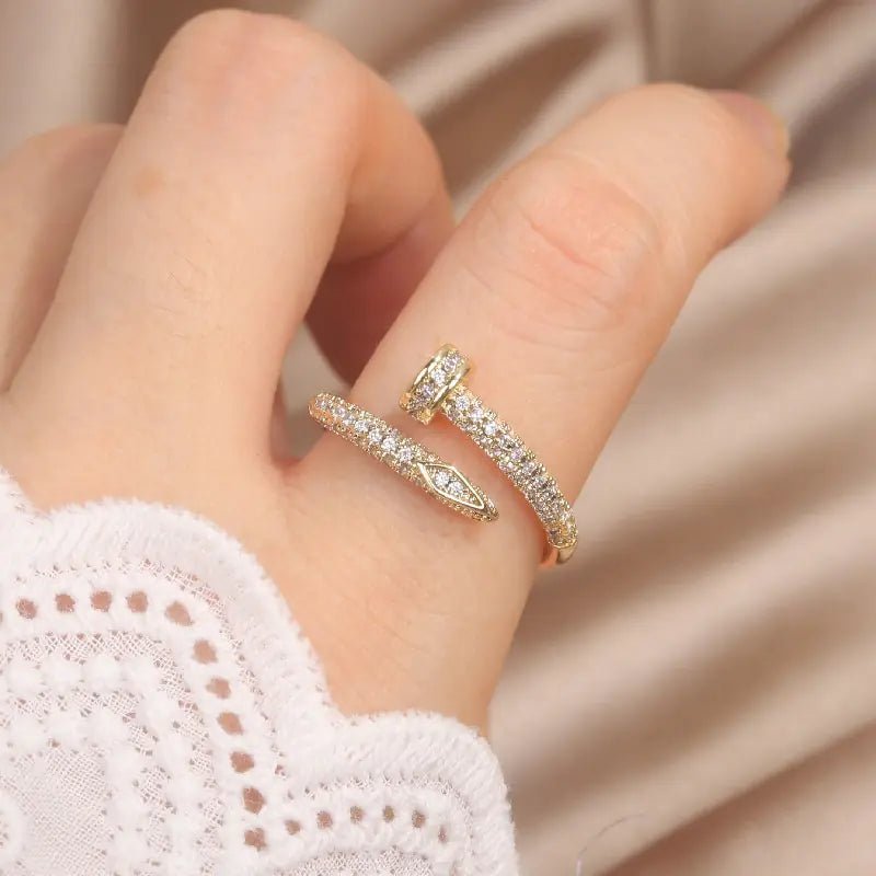 Classic Korean Style Copper Zircon Ring - GDNA