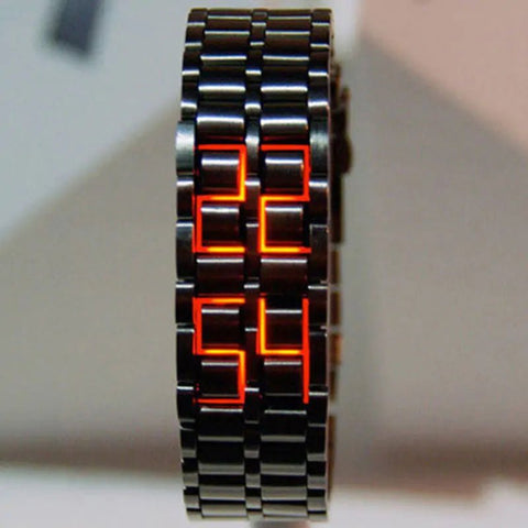 Digital Lava Wrist Watch – Bold Samurai - Inspired LED Timepiece! - GDNA