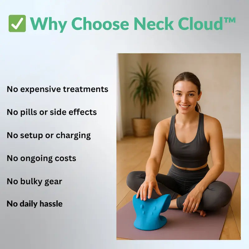 Adjustable cervical neck pillow and soft neck support cushion for everyday home and work comfort.