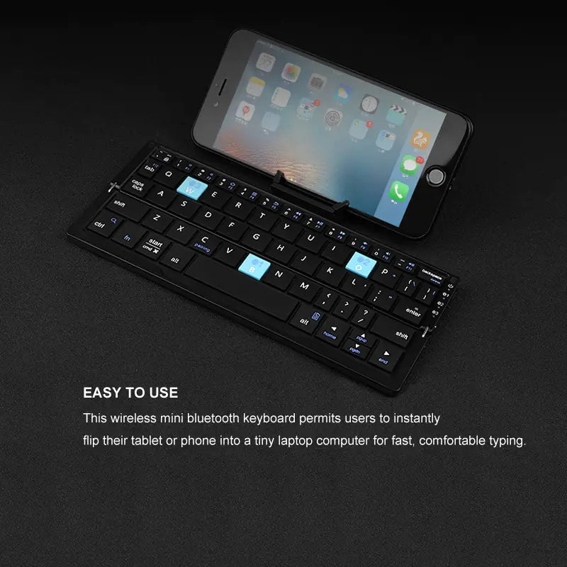 Mini Foldable Bluetooth Keyboard – Ultra - Portable, Versatile, and Durable! - GDNA