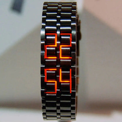 Digital Lava Wrist Watch – Bold Samurai-Inspired LED Timepiece!