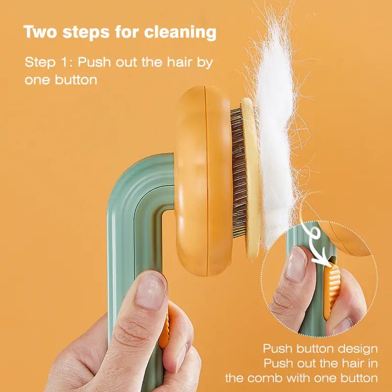 Pumpkin Pet Brush – Self - Cleaning Slicker Brush for Easy, Gentle Grooming! - GDNA