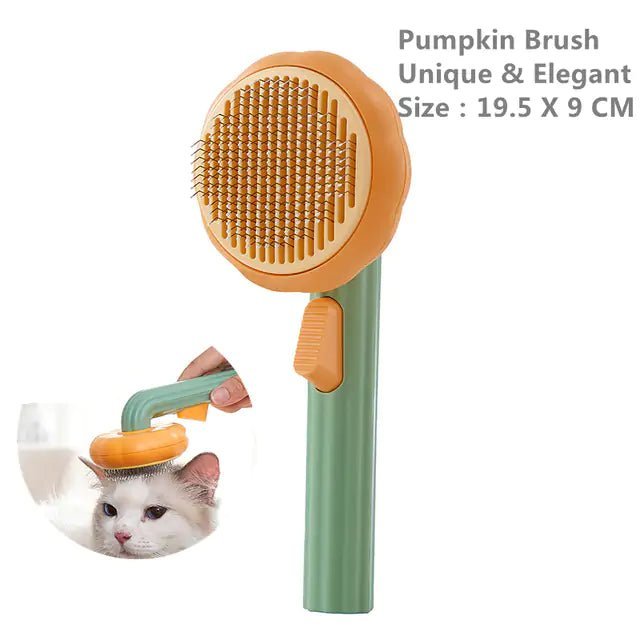 Pumpkin Pet Brush – Self - Cleaning Slicker Brush for Easy, Gentle Grooming! - GDNA