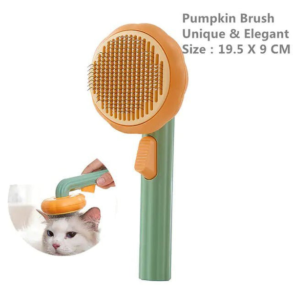 Pumpkin Pet Brush – Self - Cleaning Slicker Brush for Easy, Gentle Grooming! - GDNA
