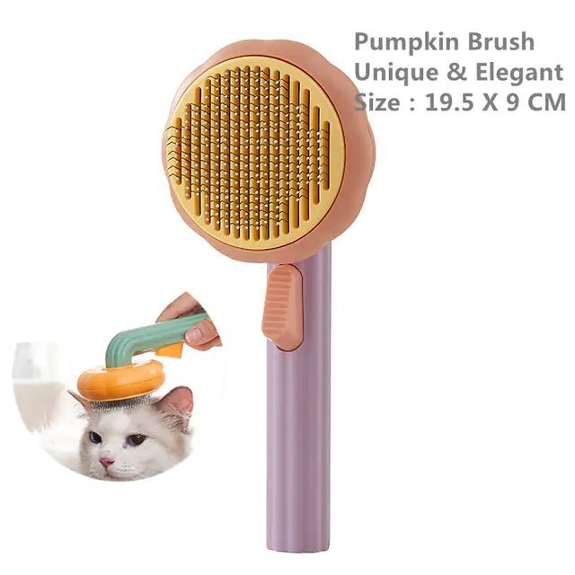 Pumpkin Pet Brush – Self - Cleaning Slicker Brush for Easy, Gentle Grooming! - GDNA
