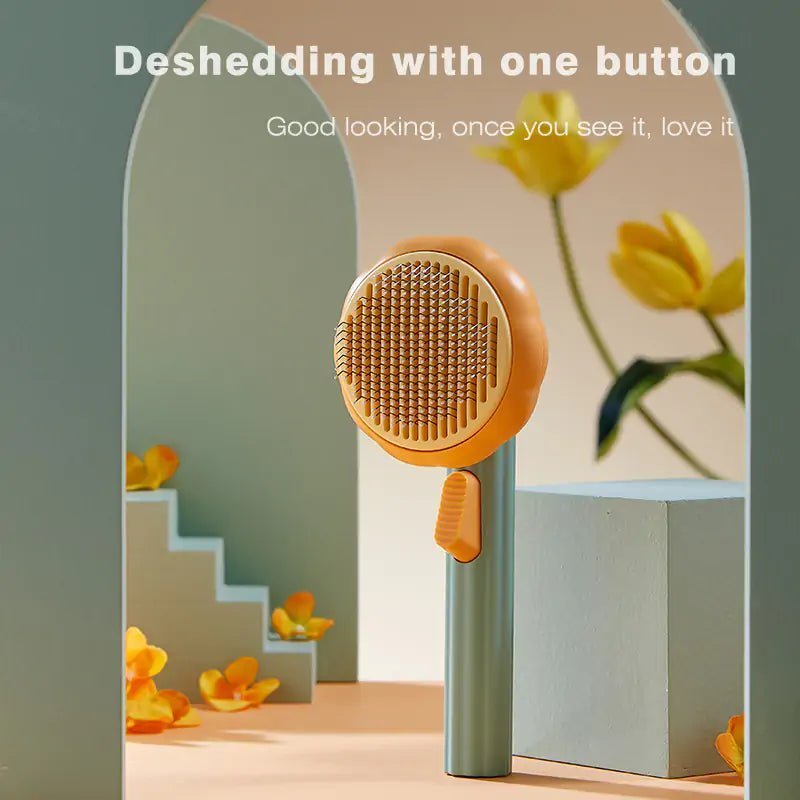 Pumpkin Pet Brush – Self - Cleaning Slicker Brush for Easy, Gentle Grooming! - GDNA