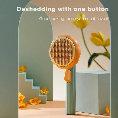 Pumpkin Pet Brush – Self - Cleaning Slicker Brush for Easy, Gentle Grooming! - GDNA